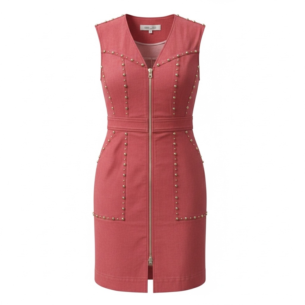 Diane von Furstenberg NWT Red Denim Midi Dress